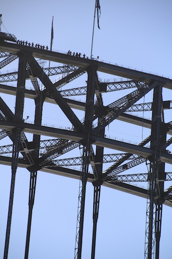walking on bridge